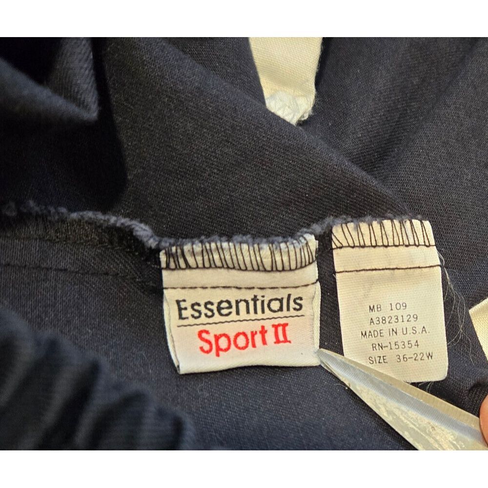 NWT Vintage Essentials Sport II Mens Large 36x30 Black Pleated Elastic Pants - Picture 3 of 9
